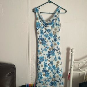 Blue cocktail dress.